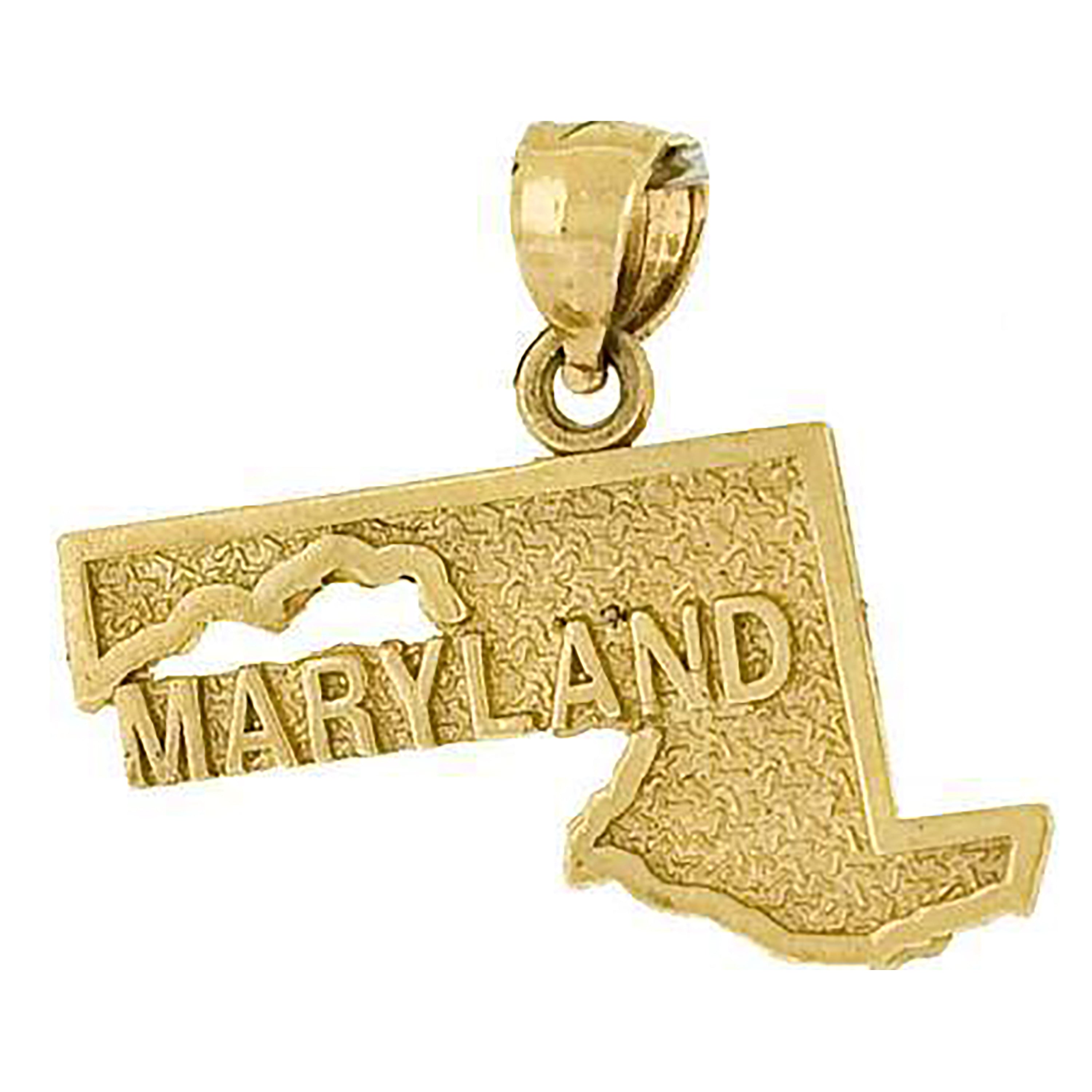 10K Gold State Map "Maryland" Pendant