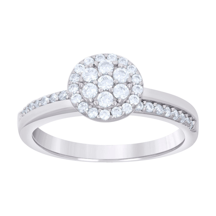 925 Sterling Silver Ring S5-S10 Moissanite Ctw 0.3