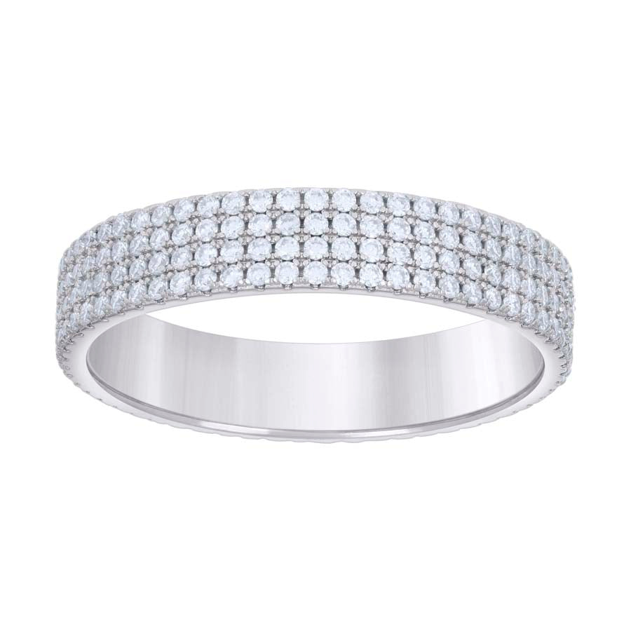 925 Sterling Silver Ring S6-S10 Moissanite Ctw 1.3