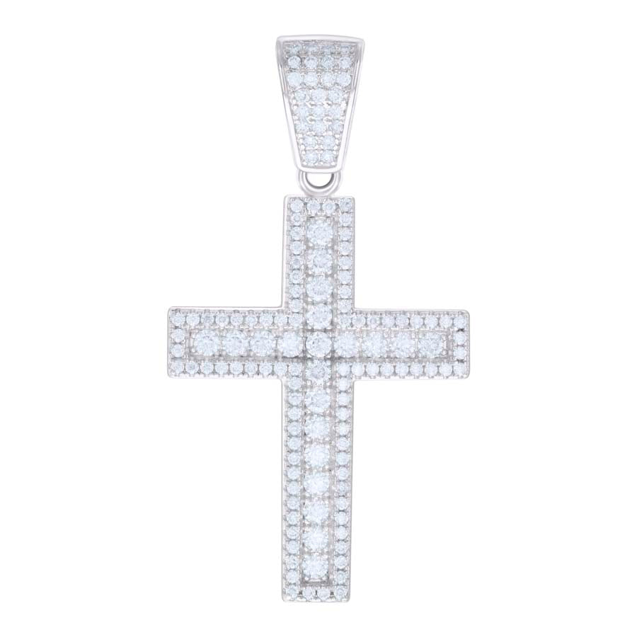 925 Sterling Silver Pendant Moissanite Ctw 1.85