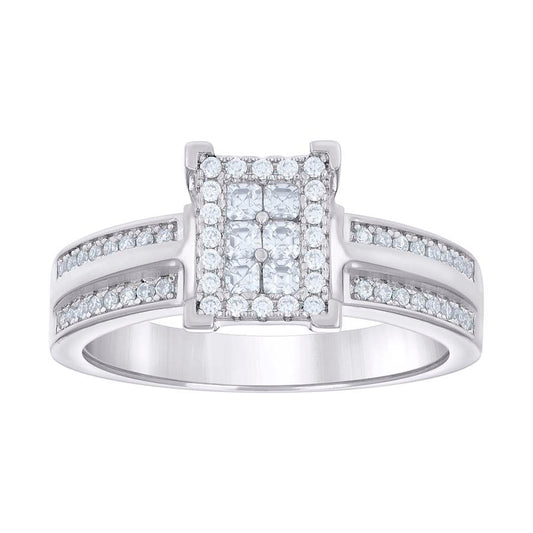 925 Sterling Silver Cz Ring S5-S10