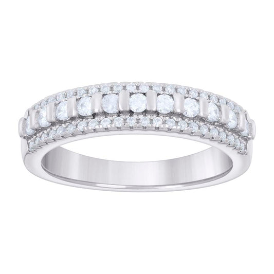 925 Sterling Silver Cz Ring S5-S10