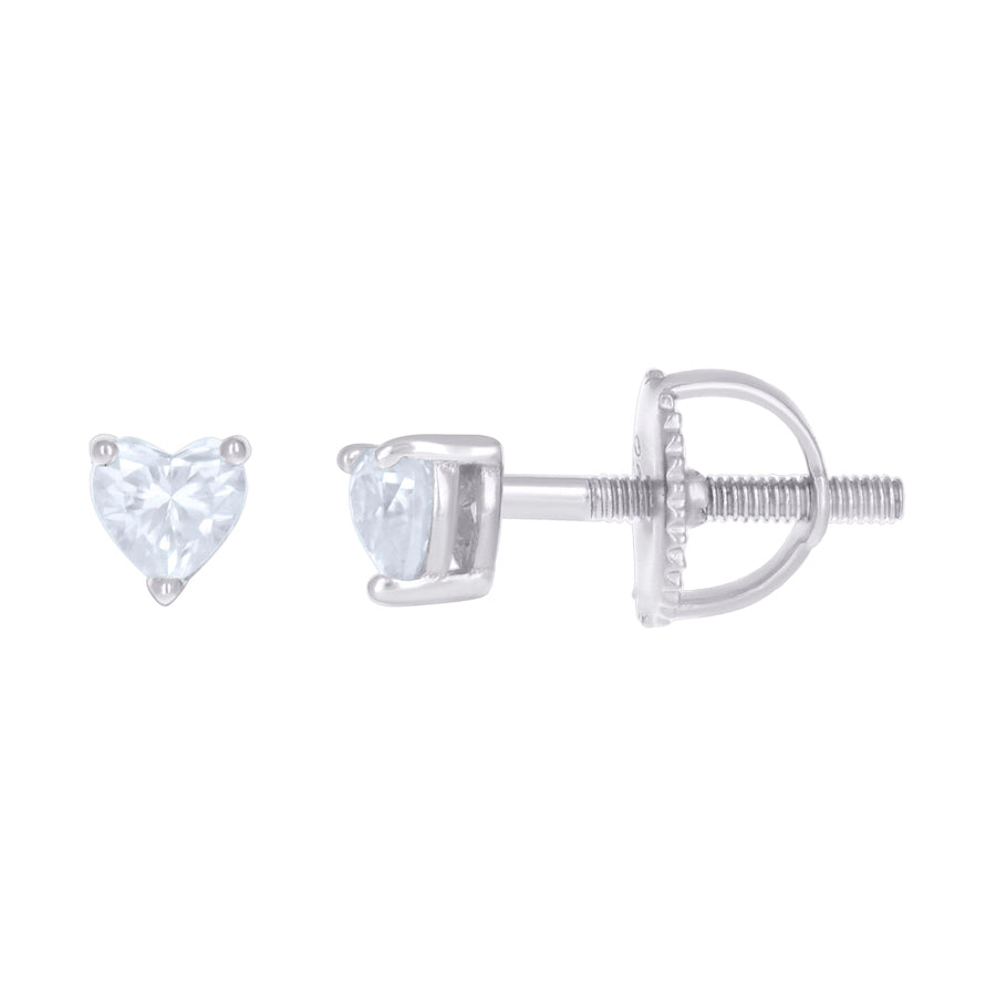 925 Sterling Silver Earring Moissanite Ctw 0.22