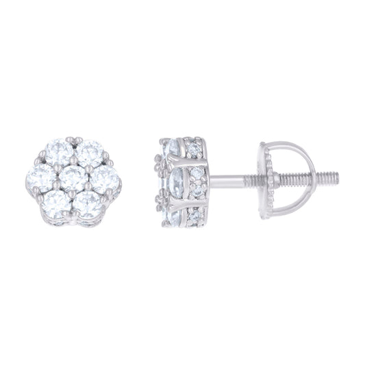 925 Sterling Silver Earring Moissanite Ctw 1.11
