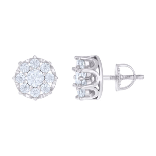 925 Sterling Silver Earring Moissanite Ctw 1.97