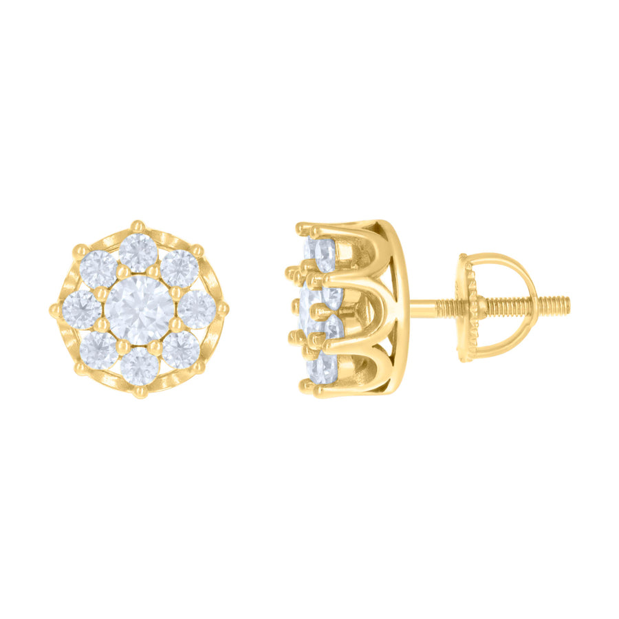 925 Sterling Silver Earring Moissanite Ctw 1.97