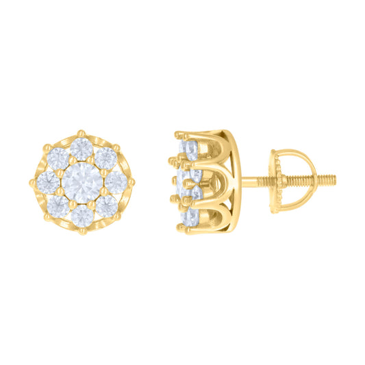 925 Sterling Silver Earring Moissanite Ctw 1.97