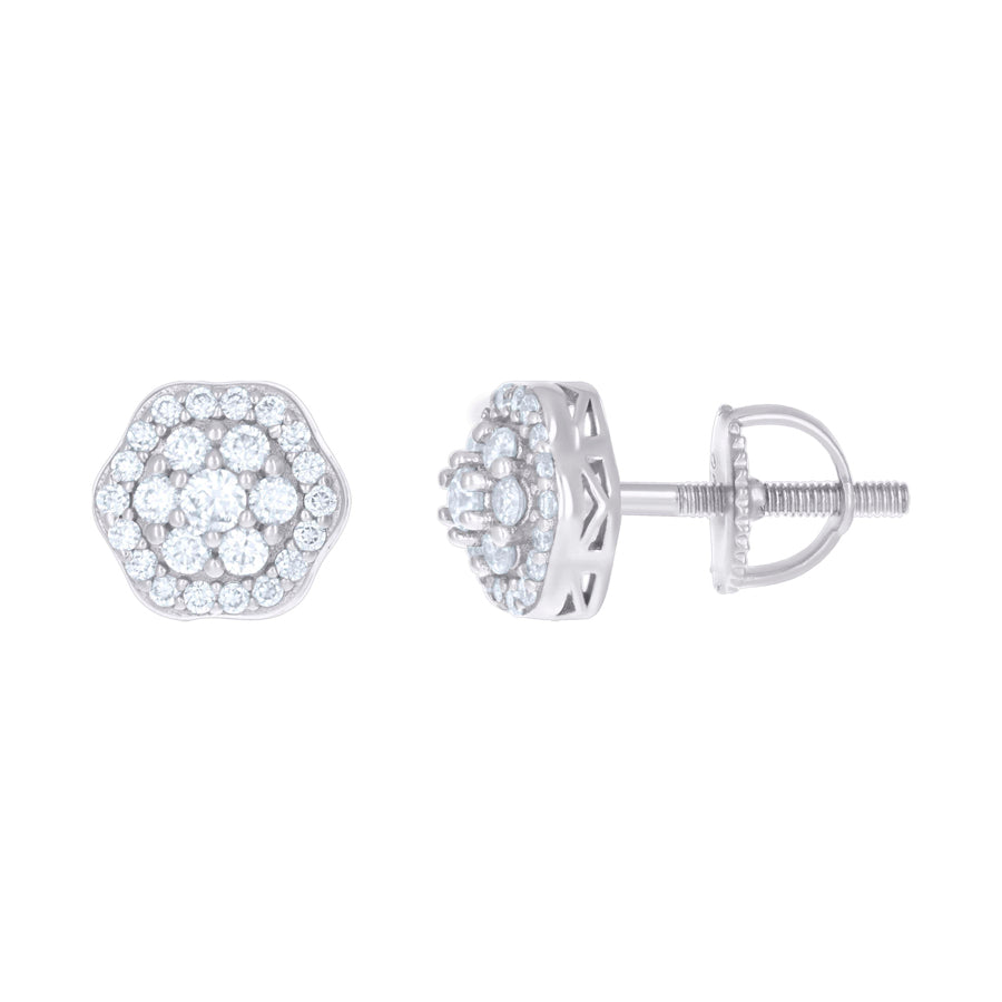 925 Sterling Silver Earring Moissanite Ctw 0.45