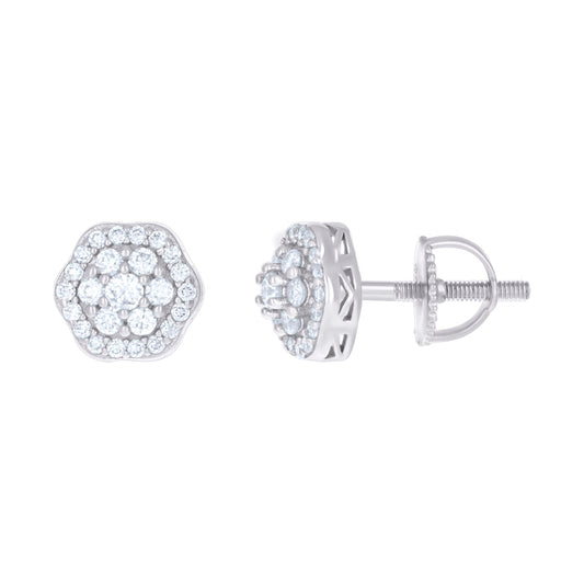 925 Sterling Silver Earring Moissanite Ctw 0.45