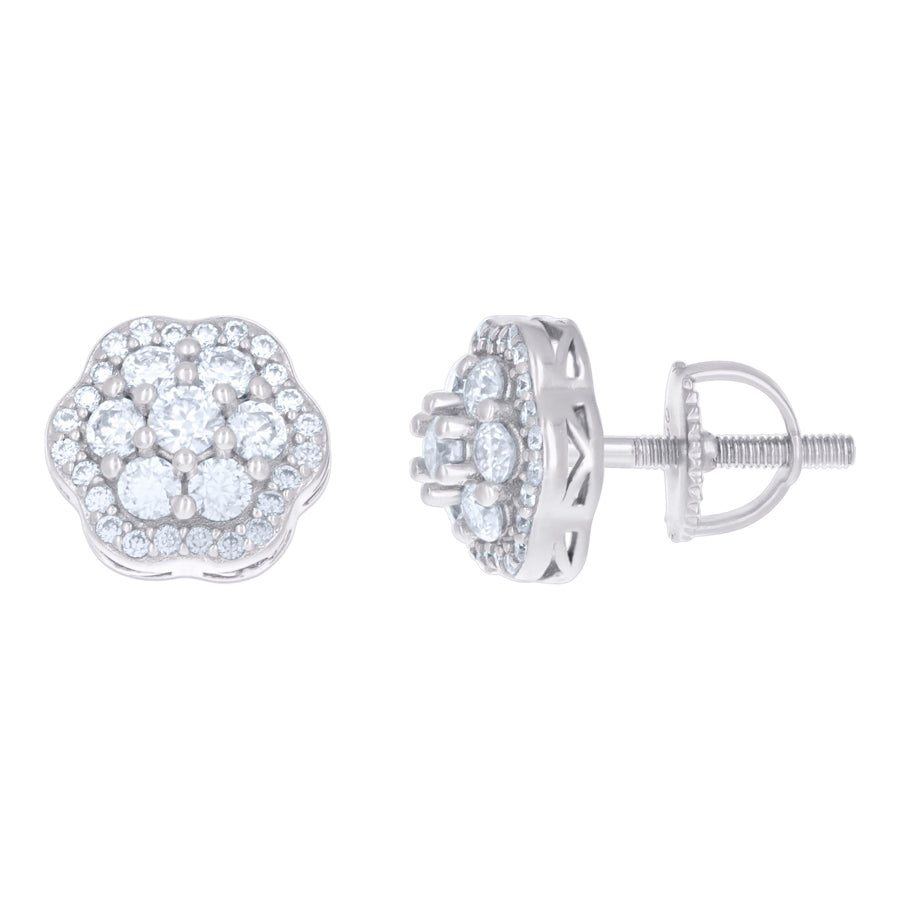 925 Sterling Silver Earring Moissanite Ctw 0.98