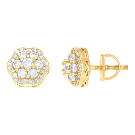 925 Sterling Silver Earring Moissanite Ctw 0.98