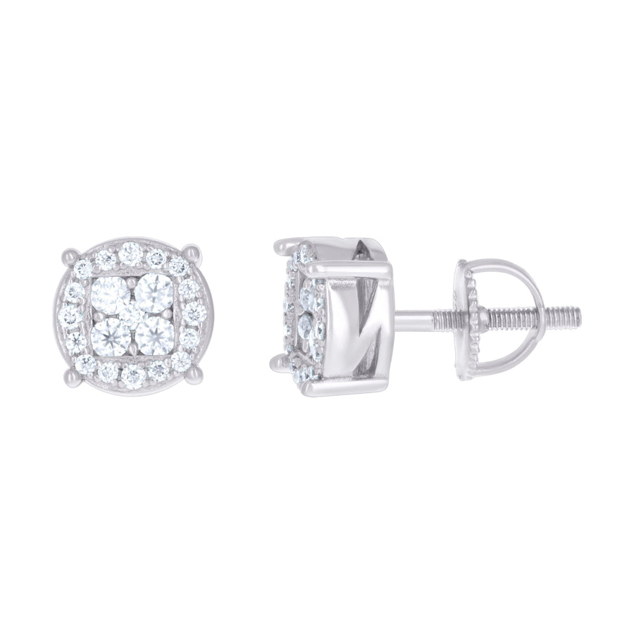 925 Sterling Silver Earring Moissanite Ctw 0.51