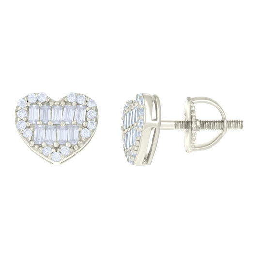 925 Sterling Silver Earrings Moissanite Ctw R:0.16
