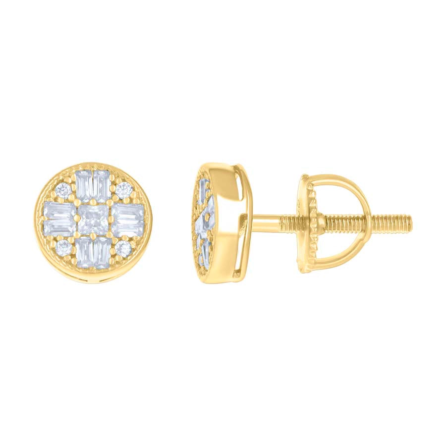 925 Sterling Silver Earrings Moissanite Ctw R:0.05