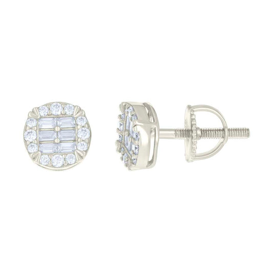 925 Sterling Silver Earrings Moissanite Ctw R:0.20
