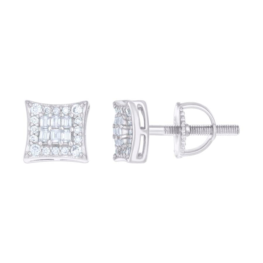 925 Sterling Silver Earrings Moissanite Ctw R:0.23