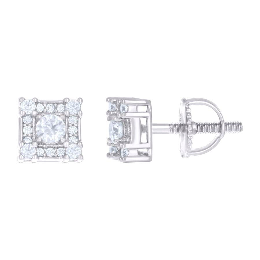 925 Sterling Silver Earrings Moissanite Ctw 0.42
