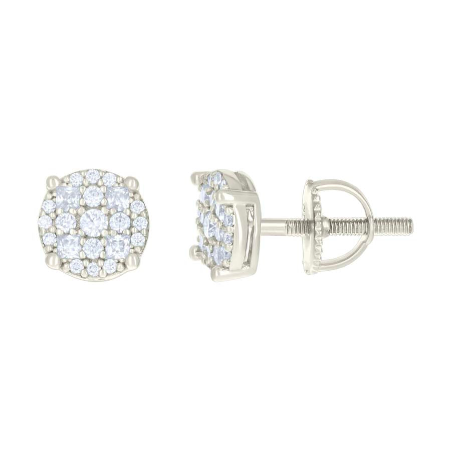 925 Sterling Silver Earrings Moissanite Ctw R:0.24