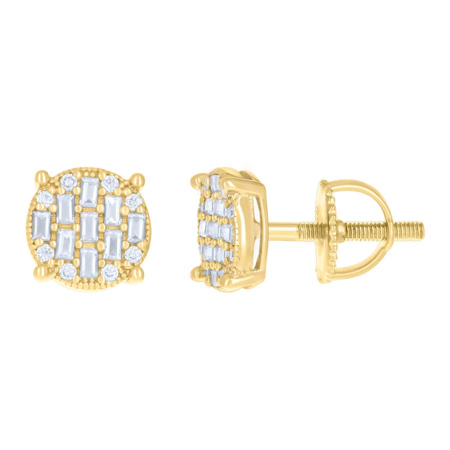 925 Sterling Silver Earrings Moissanite Ctw R:0.08