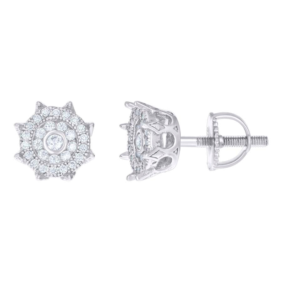 925 Sterling Silver Earrings Moissanite Ctw 0.34