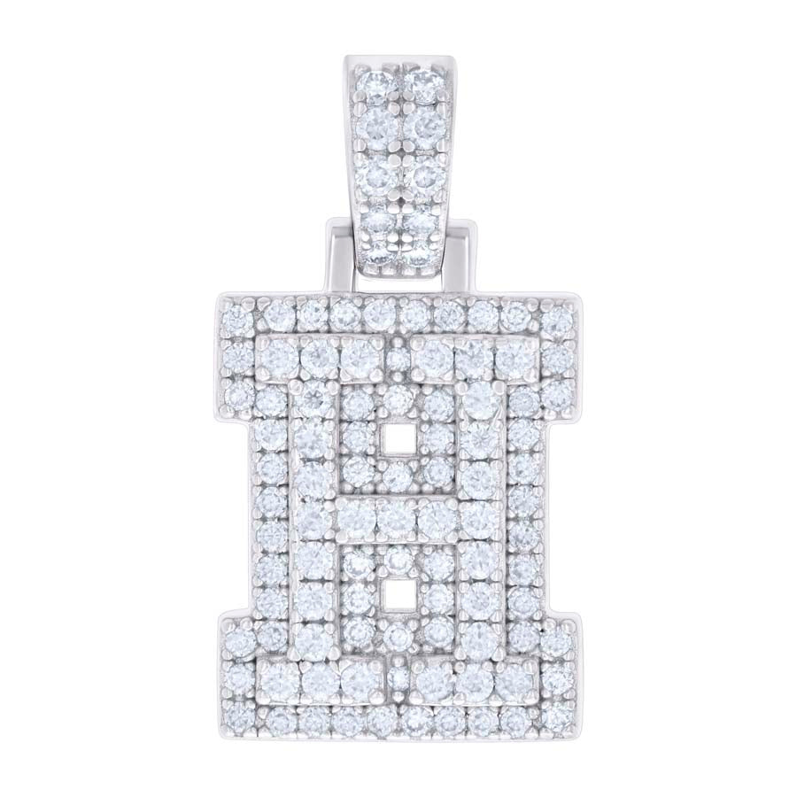 925 Silver Initial Letter "H" Pendant Moissanite C