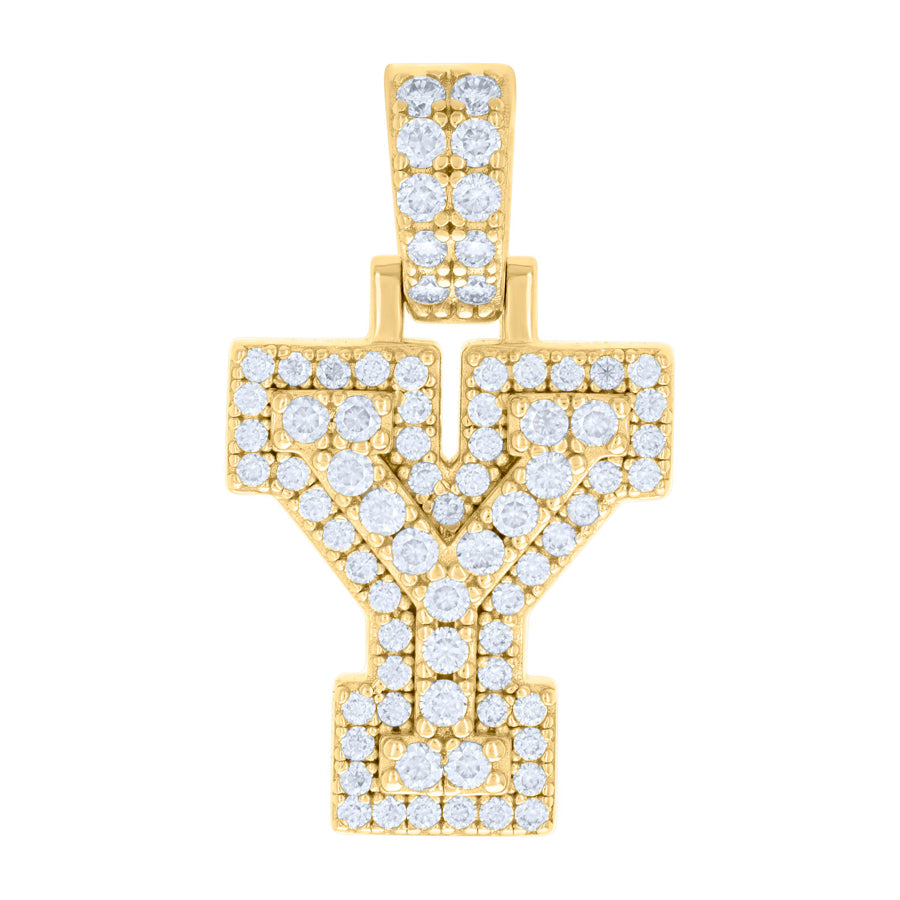 925 Silver Initial Letter "Y" Pendant Moissanite C