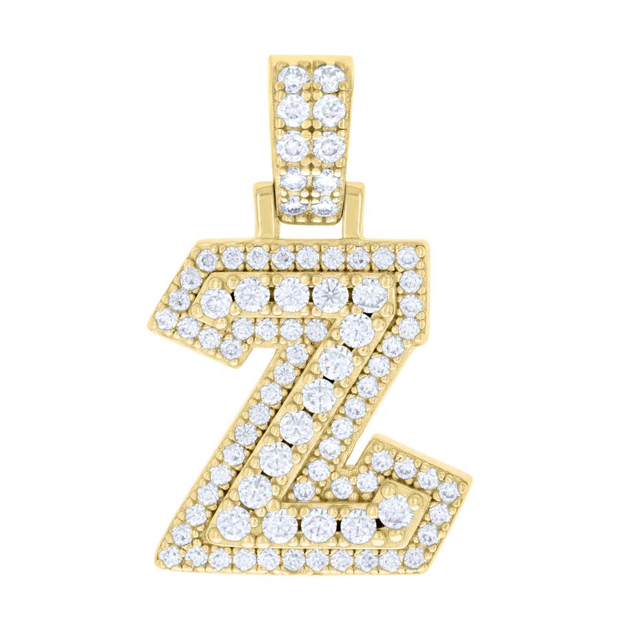925 Silver Initial Letter "Z" Pendant Moissanite C