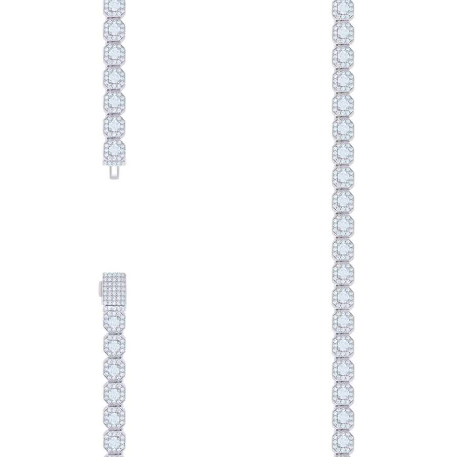 925 Sterling Silver Cz Bracelet 6mm-7"-24"