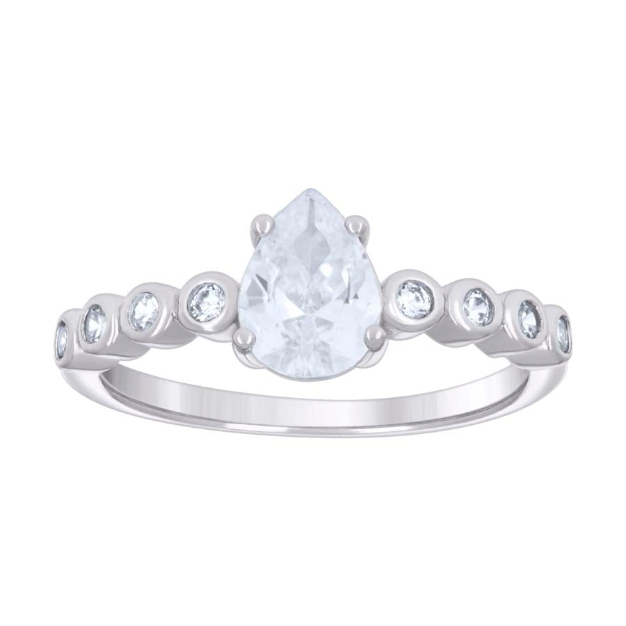 925 Sterling Silver Cz Ring S5-S9