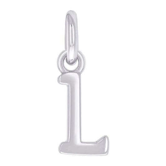 925 Sterling Silver Initial Pendant "L"
