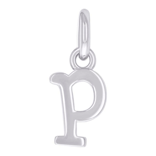 925 Sterling Silver Initial Pendant "P"