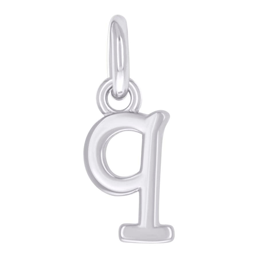 925 Sterling Silver Initial Pendant "Q"