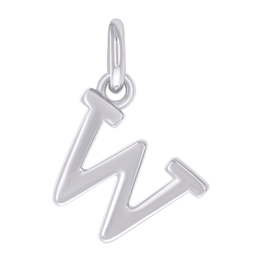 925 Sterling Silver Initial Pendant "W"