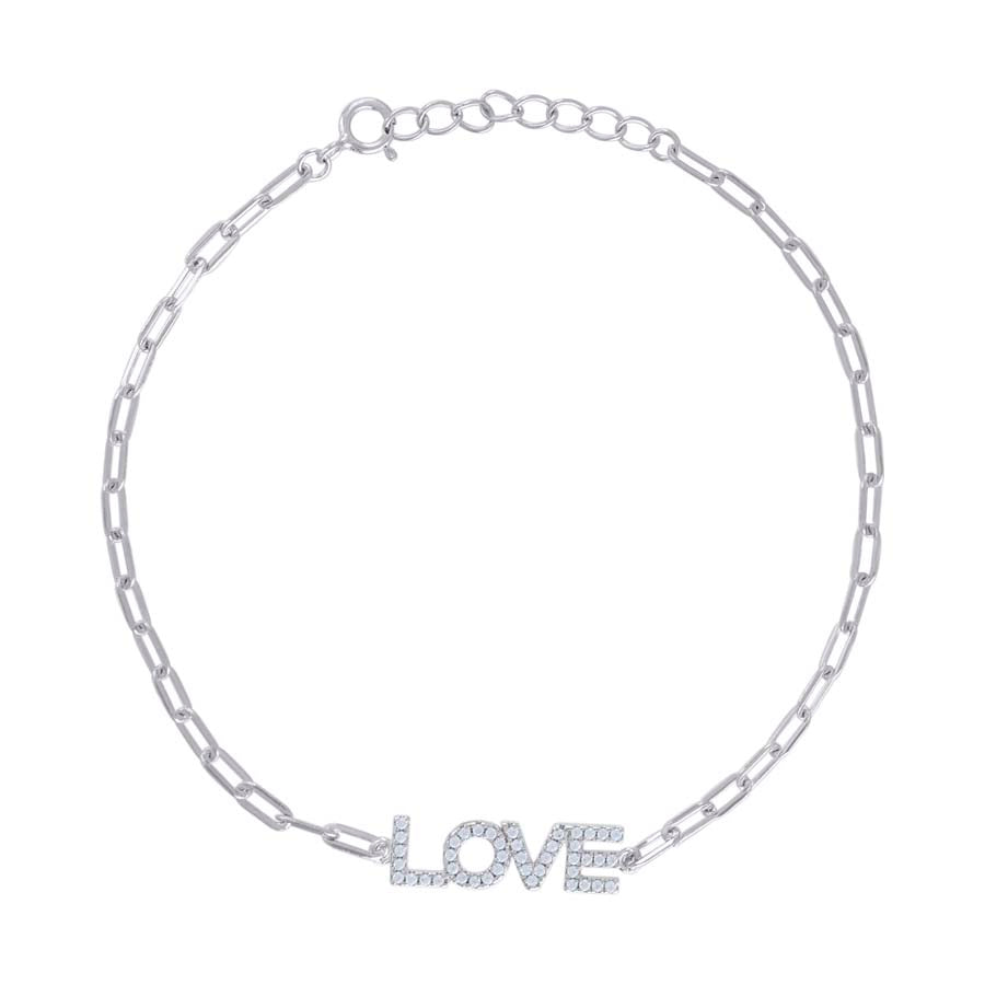 925 Sterling Silver Cz Bracelet 7"+1"