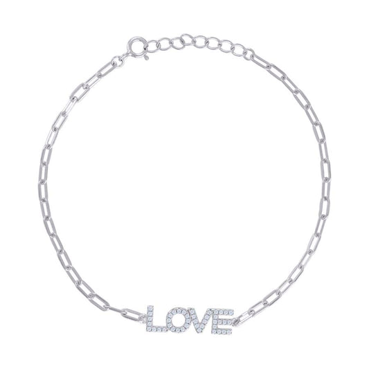 925 Sterling Silver Cz Bracelet 7"+1"