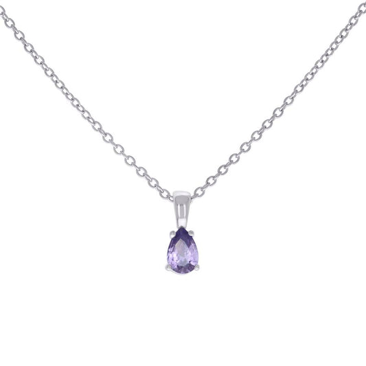 925 Sterling Silver Cz Necklace 16"+2"