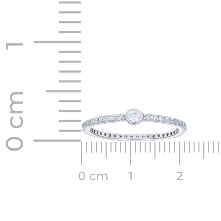 925 Sterling Silver Cz Ring S5-S8