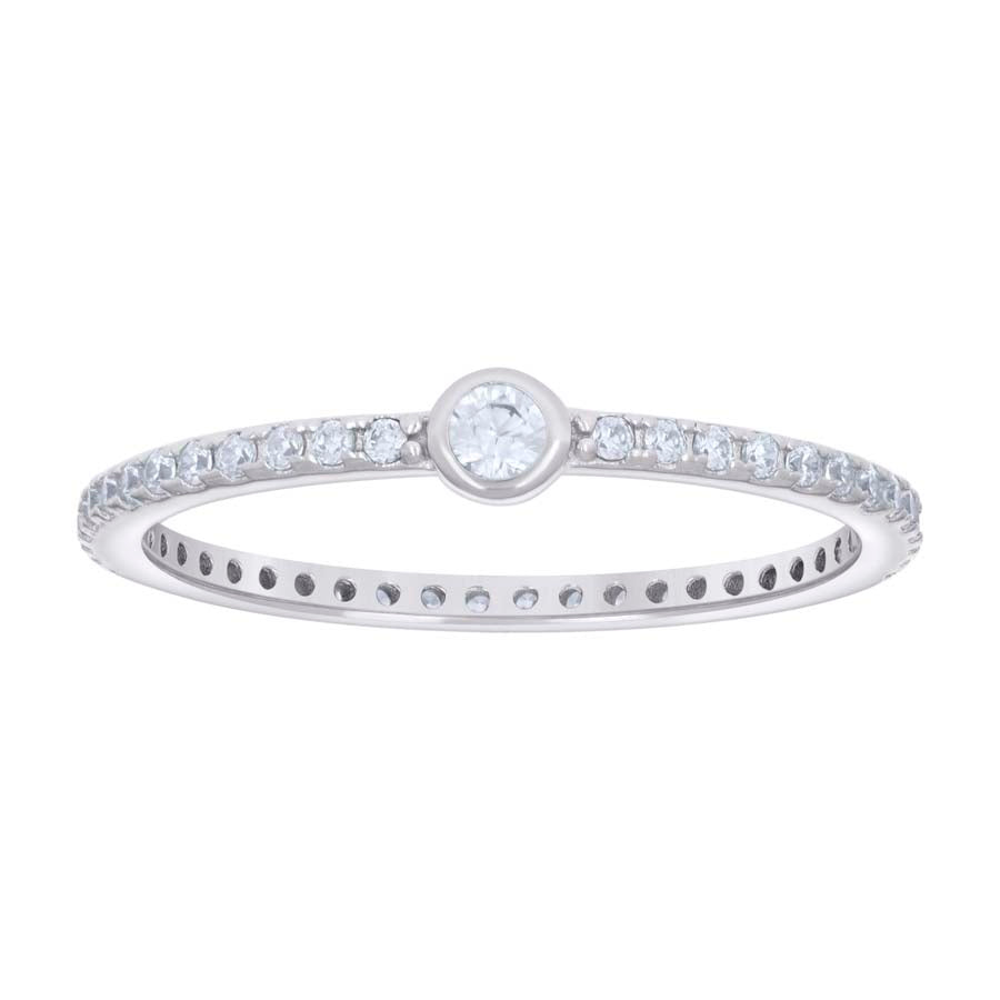 925 Sterling Silver Cz Ring S5-S8