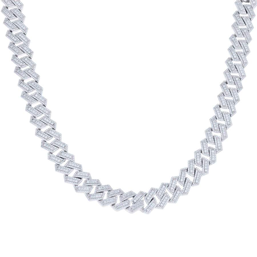 925 Sterling Silver Moissanite Chain 12mm