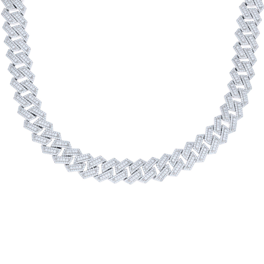 925 Sterling Silver Moissanitechain 14mm