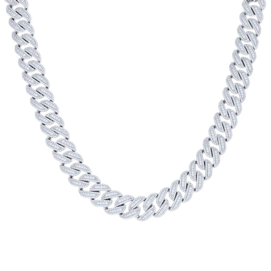925 Sterling Silver Moissanite Chain 12mm