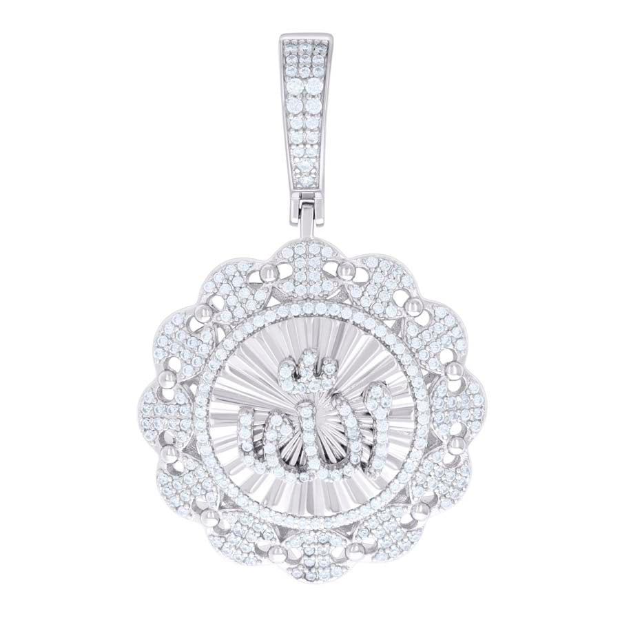 925 Sterling Silver Pendant Moissanite 1.46 Ctw