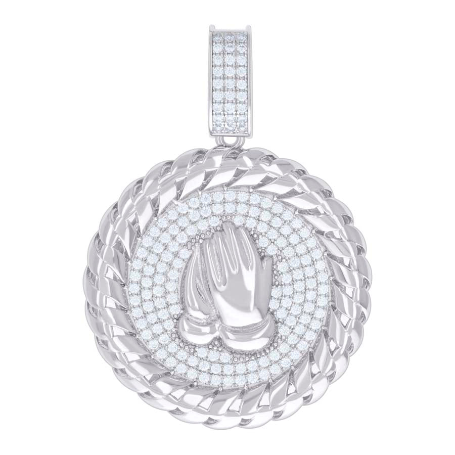 925 Sterling Silver Pendant Moissanite 1.57 Ctw