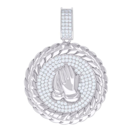 925 Sterling Silver Pendant Moissanite 1.57 Ctw