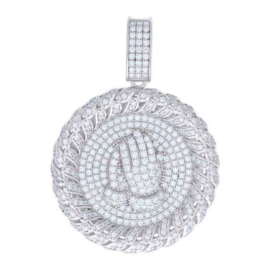 925 Sterling Silver Pendant Moissanite 3.18 Ctw