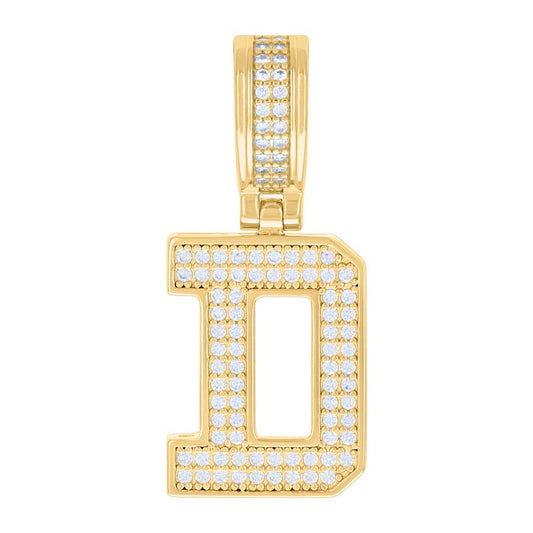 925 Silver Initial Letter "D" Pendant Moissanite C