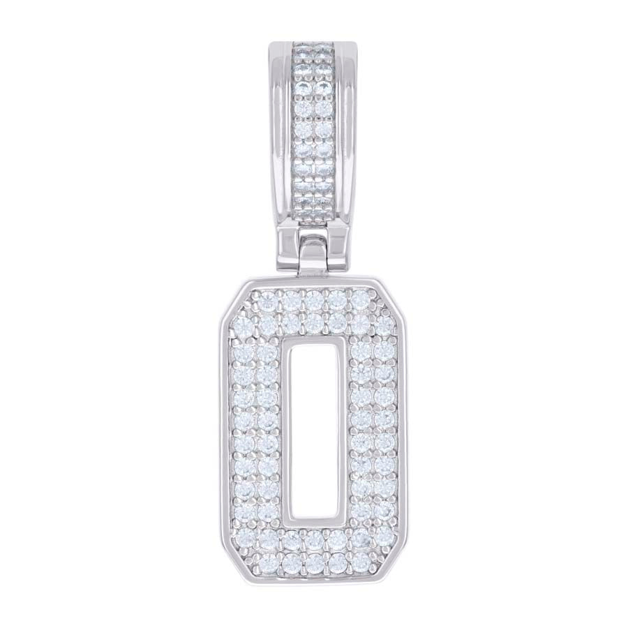 925 Silver Initial Letter "O" Pendant Moissanite C