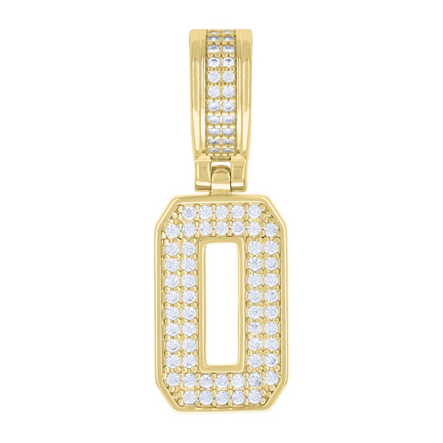 925 Silver Initial Letter "O" Pendant Moissanite C