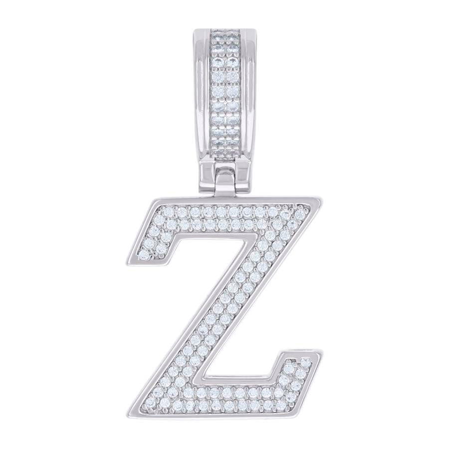925 Silver Initial Letter "Z" Pendant Moissanite C