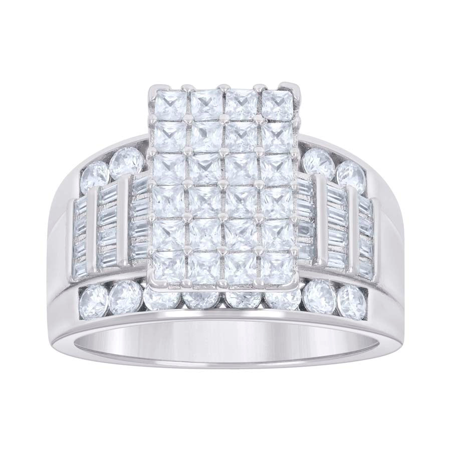 925 Sterling Silver Ring S7-S10 Moissanite Ctw R:1